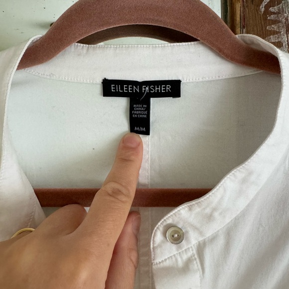 Eileen Fisher oversized button up mandarin collar - M - NWOT - Picture 4 of 6